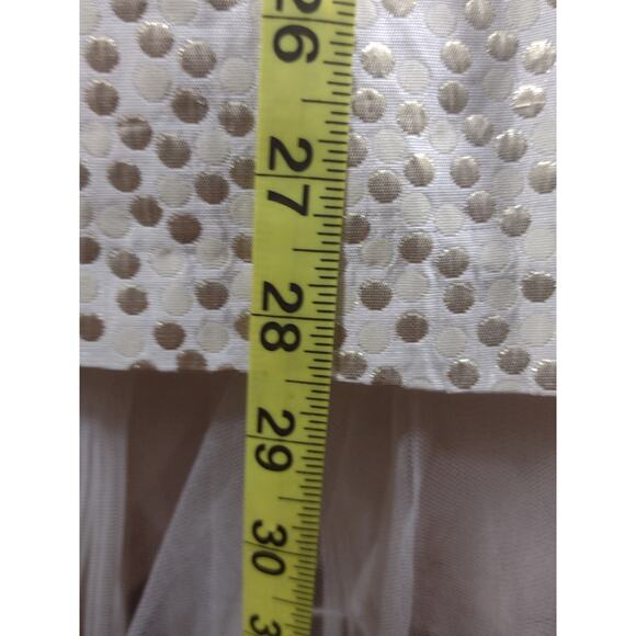 Vintage Betsey Johnson White Gold Polka Dot Strapless Cocktail Party Dress Size4 - Picture 9 of 16